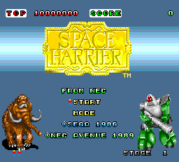Space Harrier Title Screen